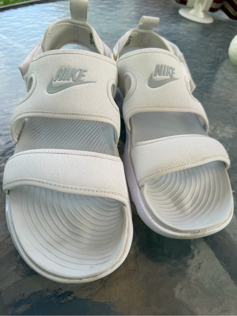 Nike White Women's Athletic Slide Sandals - Picture 10 of 16